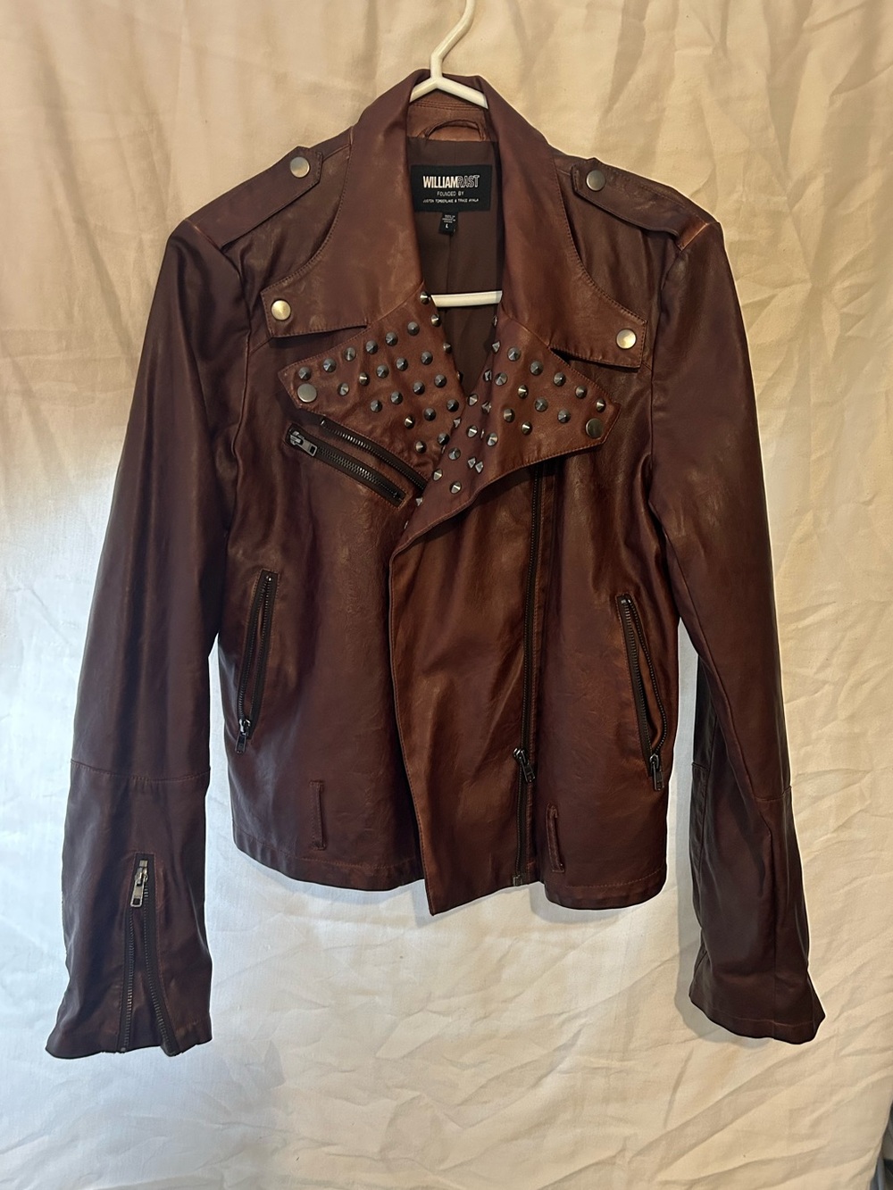William Rast Studded Leather Moto Jacket